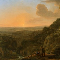 Landscape of a valley and a forrest